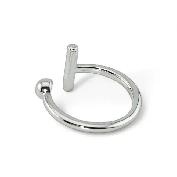 Sterling Silver 925 Bar & Ball Ring - Picture 2 of 5